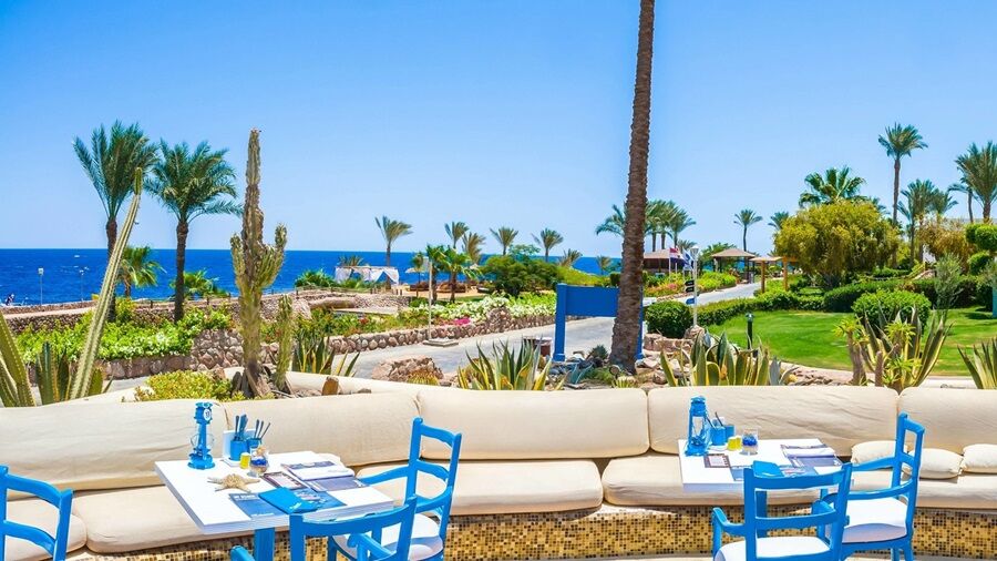 Renaissance Sharm El Sheikh Golden View Beach Resort Exterior foto View of the Red Sea from the resort